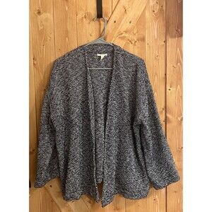 Eileen Fisher Organic Cotton Kimono Jacket Open Front Cardigan Medium Tweed